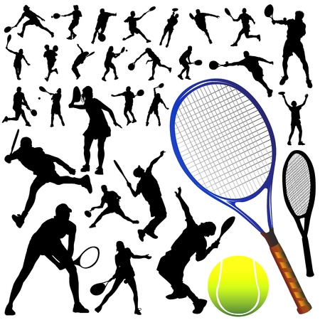 collection of tennis vector のイラスト素材