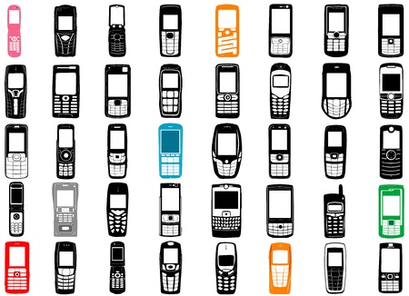 collection of mobile phone vector のイラスト素材