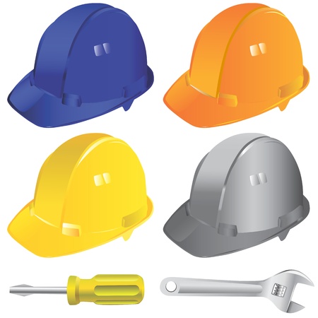 construction workers hard hat vectorのイラスト素材