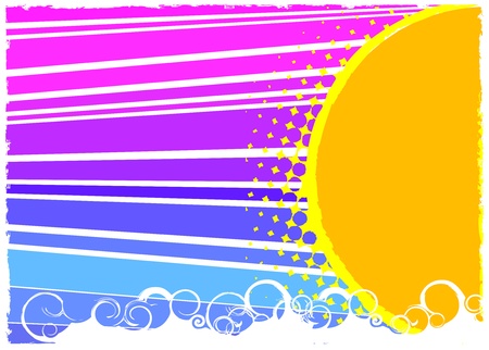 sun and wave vector のイラスト素材