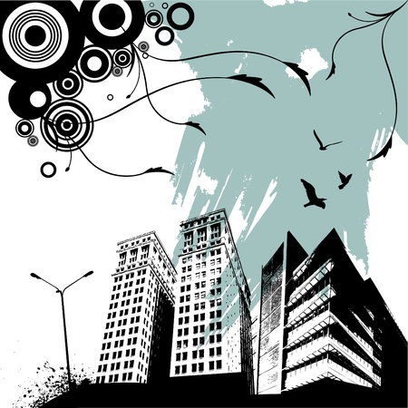 retro city のイラスト素材