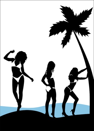 bikini model vectorのイラスト素材