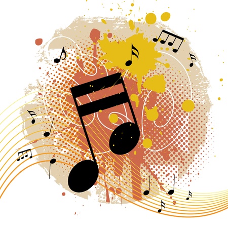 grunge background with tunesのイラスト素材