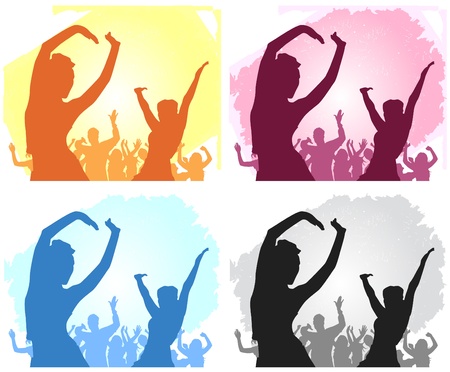 party people (4 different colors)のイラスト素材