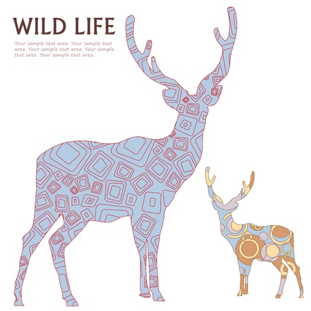 decorative deer のイラスト素材