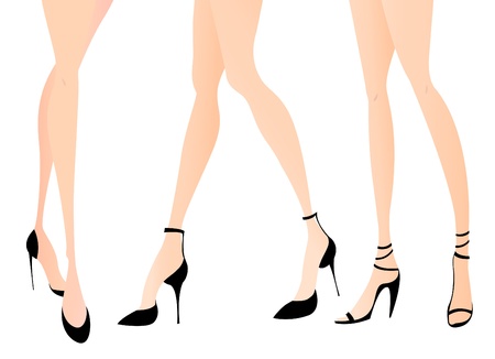 Woman legs in fashion shoes のイラスト素材