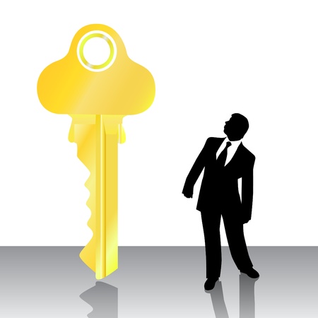 businessman looking big keyのイラスト素材