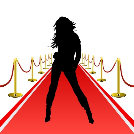 woman on red carpetのイラスト素材