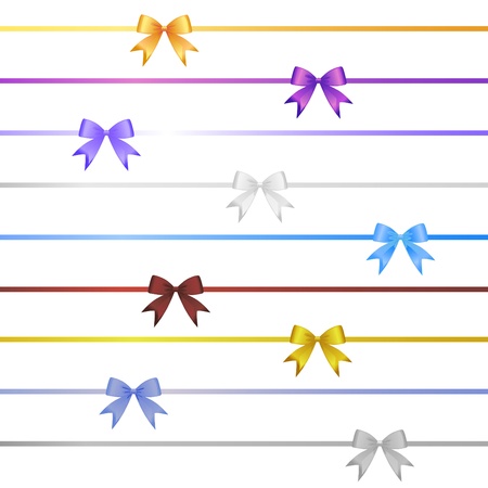 ribbon bow set のイラスト素材