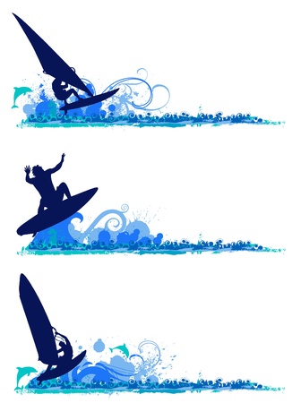 surfing design elements のイラスト素材
