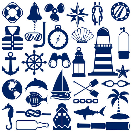 nautical icons のイラスト素材