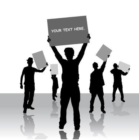 people holding message board のイラスト素材