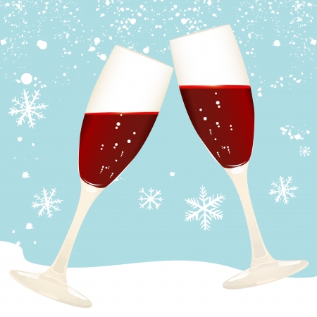 wine toast glassのイラスト素材