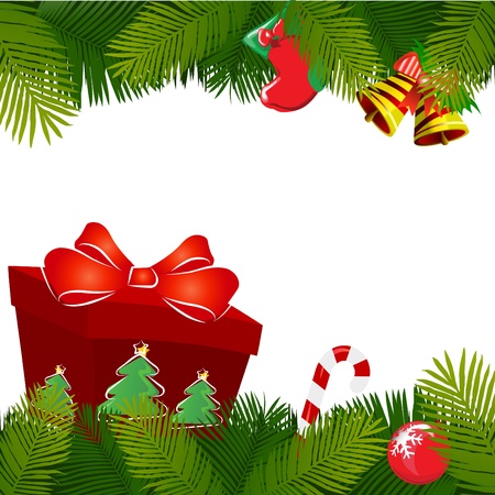 christmas decoration with gift のイラスト素材