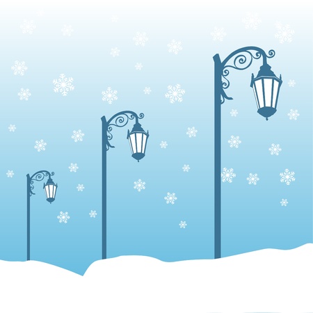 street lamp in winterのイラスト素材