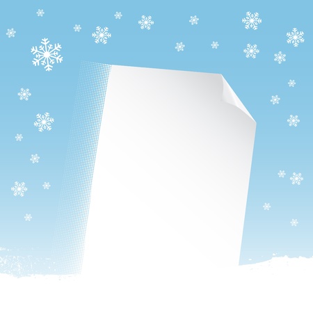 note paper and winter backgroundのイラスト素材