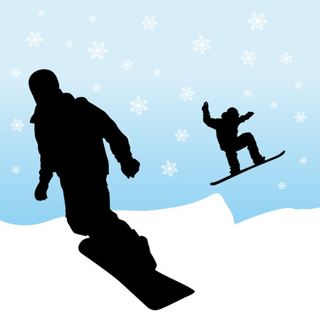 snowboardingのイラスト素材