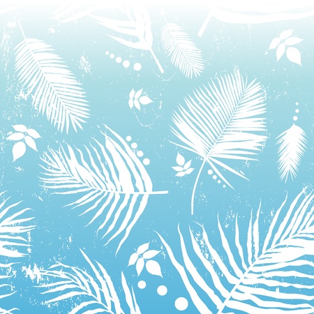 palm leaf background (blue version)のイラスト素材