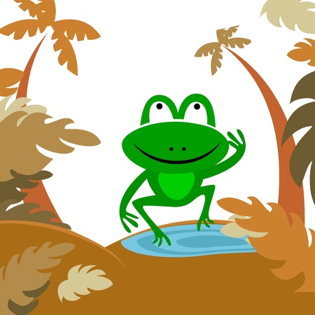 frog in forest.のイラスト素材