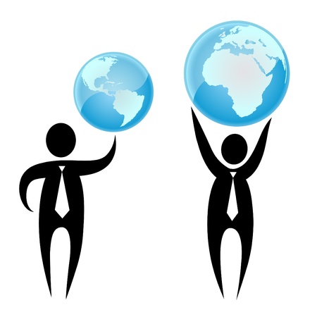 Businessman holding a globe のイラスト素材