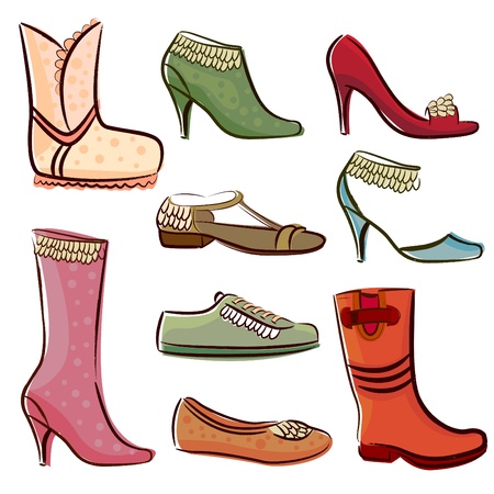 fashion women shoesのイラスト素材