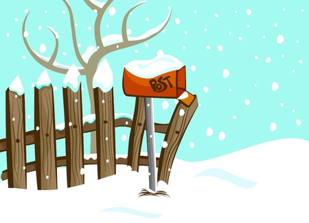 winter background and postのイラスト素材