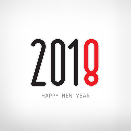 Happy new year 2018. Text design vector illustrationのイラスト素材