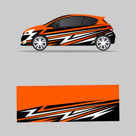 Racing Vehicle Graphics kit isolated vector design race Elegant stripes modern color technology background for wrapのイラスト素材