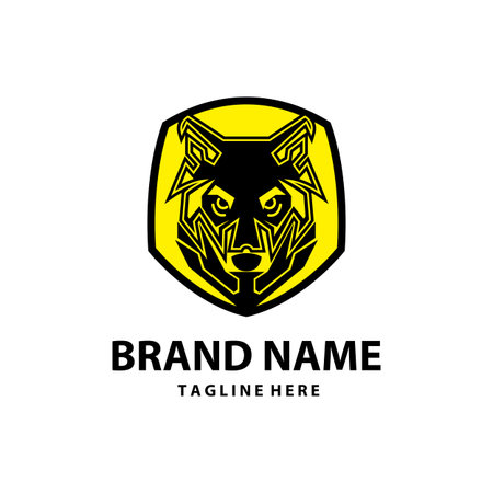 Creative abstract fox logo Design Silhouette Vector Illustration. wolves wolf Head Logo Icon...