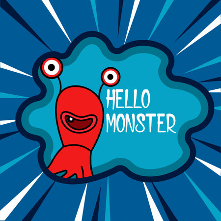 Cute monster eyes illustration pattern designのイラスト素材