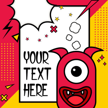 monster Memphis cover template backgroundのイラスト素材