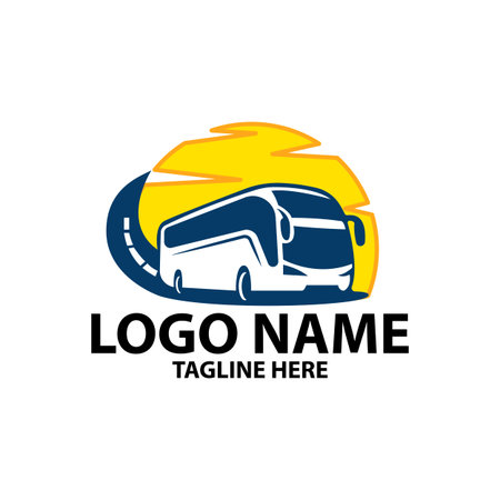 Bus Travel Adventure Symbol In Isolated Backgroundのイラスト素材