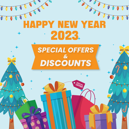Colorful social media posts, modern, special offers, new year, christmas, fun, playful, gift, fun, minimalistのイラスト素材