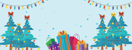 Colorful background, cartoon, special, Christmas, gift, new year, background for social media, offers, playful, fun, minimalist, abstract, banner, postのイラスト素材