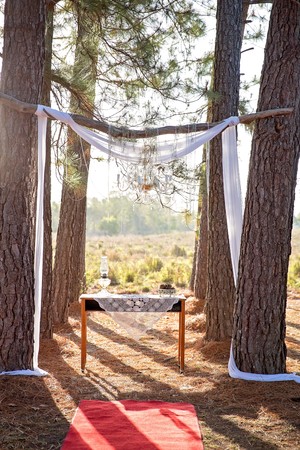 Romantic Outdoor Marriage Ceremony Set Upの写真素材