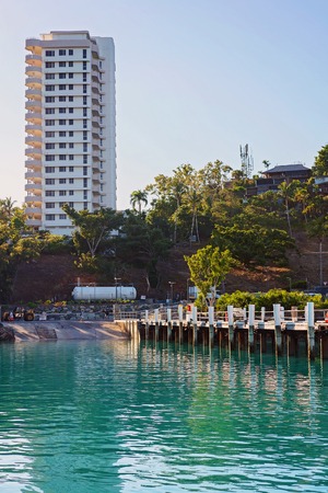 Jetty at a marina in the Whitsunday Islands of Australiaの写真素材