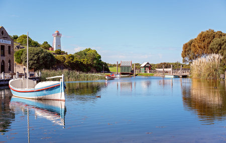 WARRNAMBOOL, VICTORIA, AUSTRALIA - APRIL 16TH 2019: Flagstaff Hill Maritime Museum,the recreated...