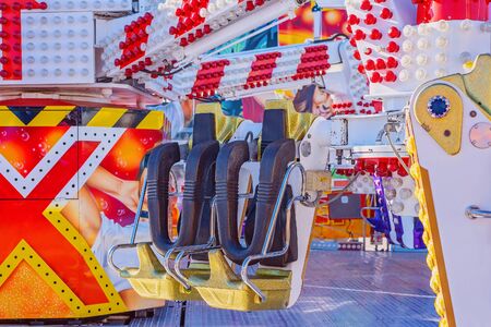 MACKAY, QUEENSLAND, AUSTRALIA - JUNE 2019: A fast thrill ride for older children, teenagers and adults at Mackay Annual Showのeditorial素材