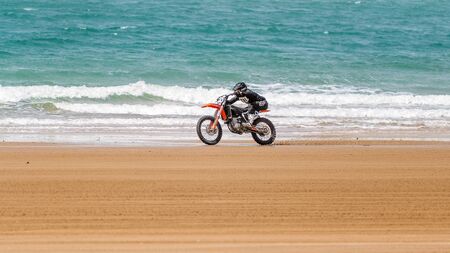 Mackay, Queensland, Australia - September 8th 2019: Motorcycle beach racing by the oceanのeditorial素材