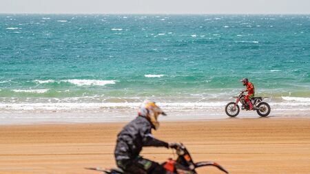 Mackay, Queensland, Australia - September 8th 2019: Motorcycle beach racing by the oceanのeditorial素材
