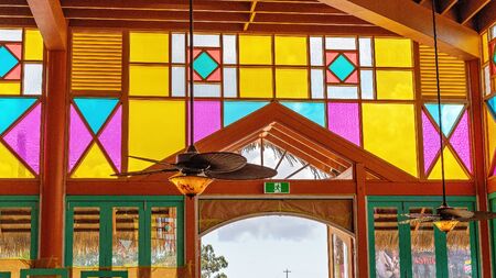 Palmview, Queensland, Australia - 20th September 2019: Inside the colorful hotel known as the Pub At Aussie Worldのeditorial素材