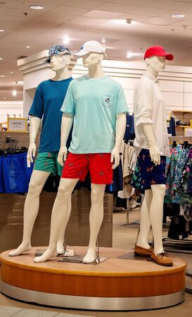 Brisbane, Queensland, Australia - 25th September 2019: In store mannequins showing off the latest in male fashionable clothingのeditorial素材