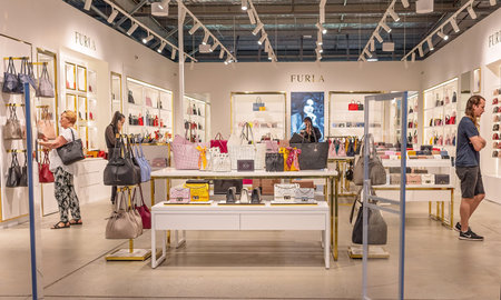 Brisbane, Queensland, Australia - 26th September 2019: Furia ladies accessories store at DFO...