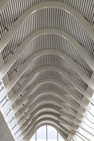 Brisbane, Queensland, Australia - 26th September 2019: Diminishing perspective of a long curved...