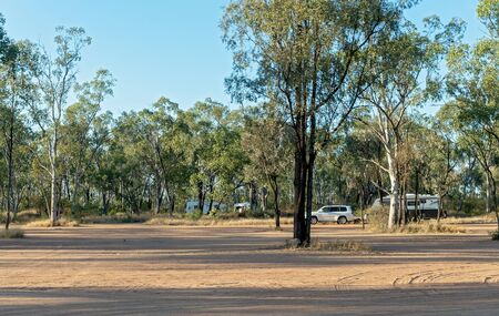Clermont, Queensland, Australia - October 2019: Free camping park for caravans and motor homes at a country rest stopのeditorial素材