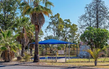 Capella, Queensland, Australia - October 2019: Capella Van Park swimming poolのeditorial素材