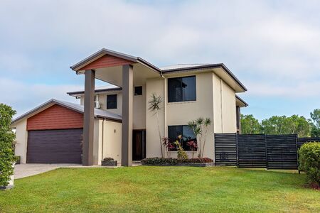 Walkerston, Queensland, Australia - October 2019: A two level suburban home in a country townのeditorial素材