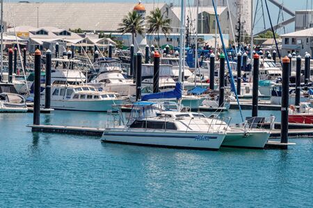 Mackay, Queensland, Australia - October 2019: Yachts moored at the marina on a calm sunny summer dayのeditorial素材