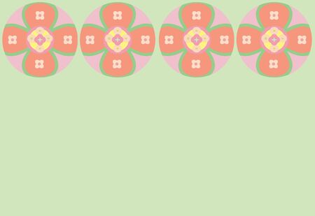 A graphic geometrical illustration on green background floral design to highlight your creative style, with copy space for textの写真素材