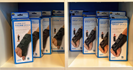 Mackay, Queensland, Australia - February 2020: Products for sale on display in a physiotherapist clinicのeditorial素材